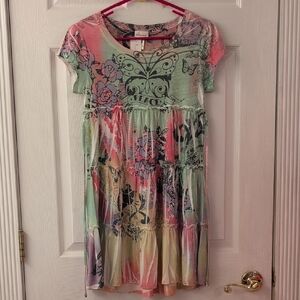 NWT . Y2K . Tie Dye Butterfly Dress